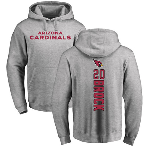 Arizona Cardinals Men Ash Tramaine Brock Backer NFL Football #20 Pullover Hoodie Sweatshirts->nfl t-shirts->Sports Accessory